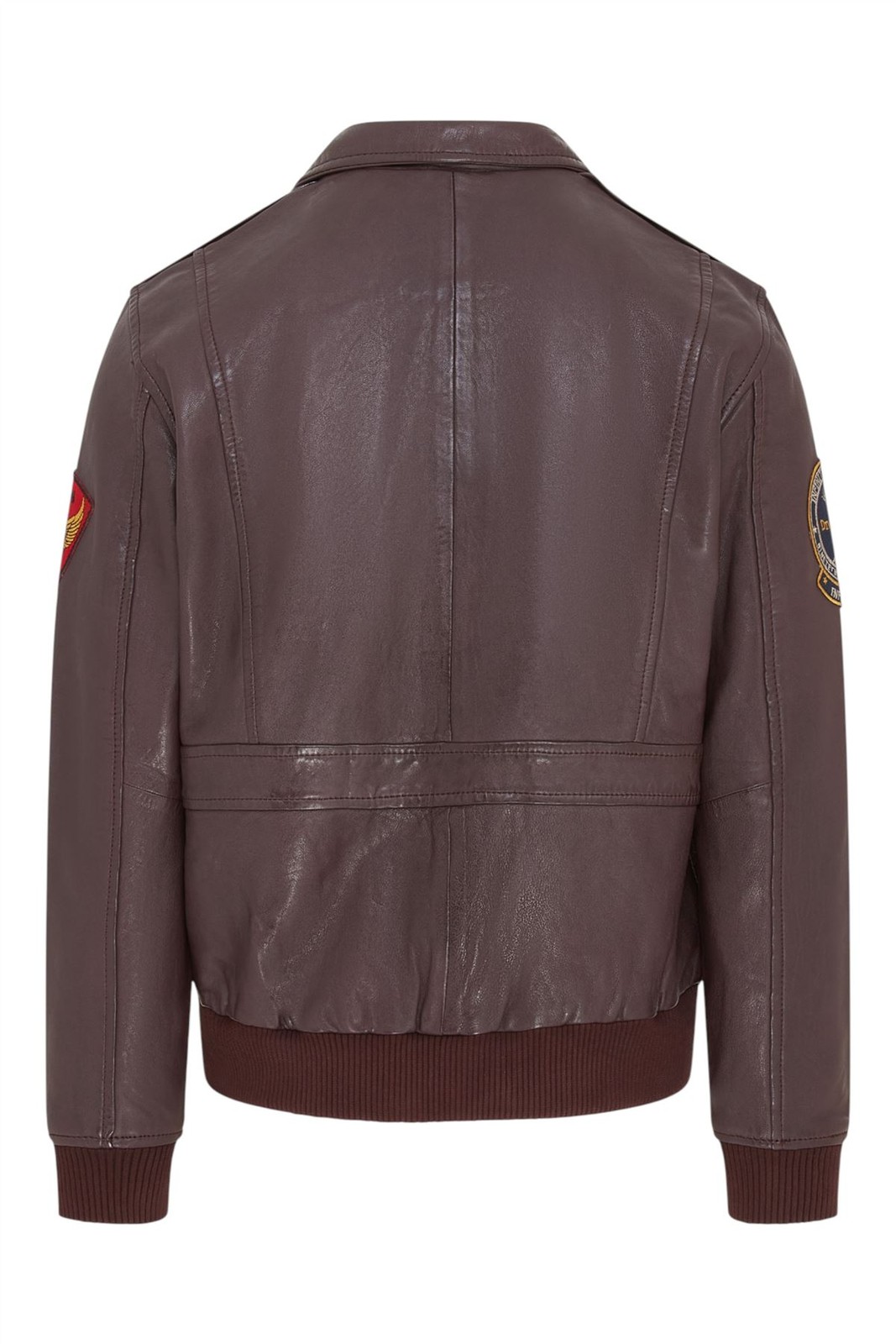 Giacca Bomber Vintage In Pelle Marrone Da Uomo Con Collare G-1 foto 4