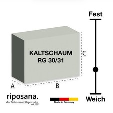 Schaumstoff Kaltschaum 30/31 weich mittel Zuschnitt Rechteck Polster Kissen