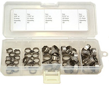 Stepless OET095157-50PCK Clamp Assortment Case, Ear Clamps, Single Ear Hose Clam