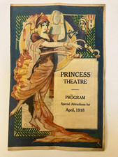 1918 Princess Theatre Program Brattleboro VT WWI Liberty Bond Silent Film