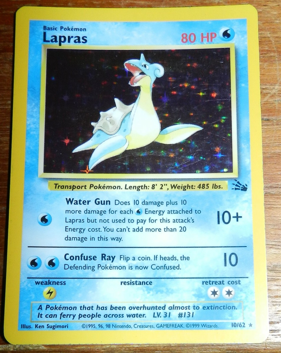 Pokemon Card Lapras Holo 10/62 Rare 80 HP 1999 | eBay Pokemon Card Lapras Holo 10/62 Rare 80 HP 1999 | eBay
