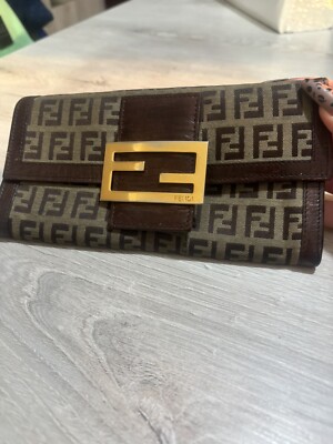 FENDI Damen Geldbörse Stoff Leder