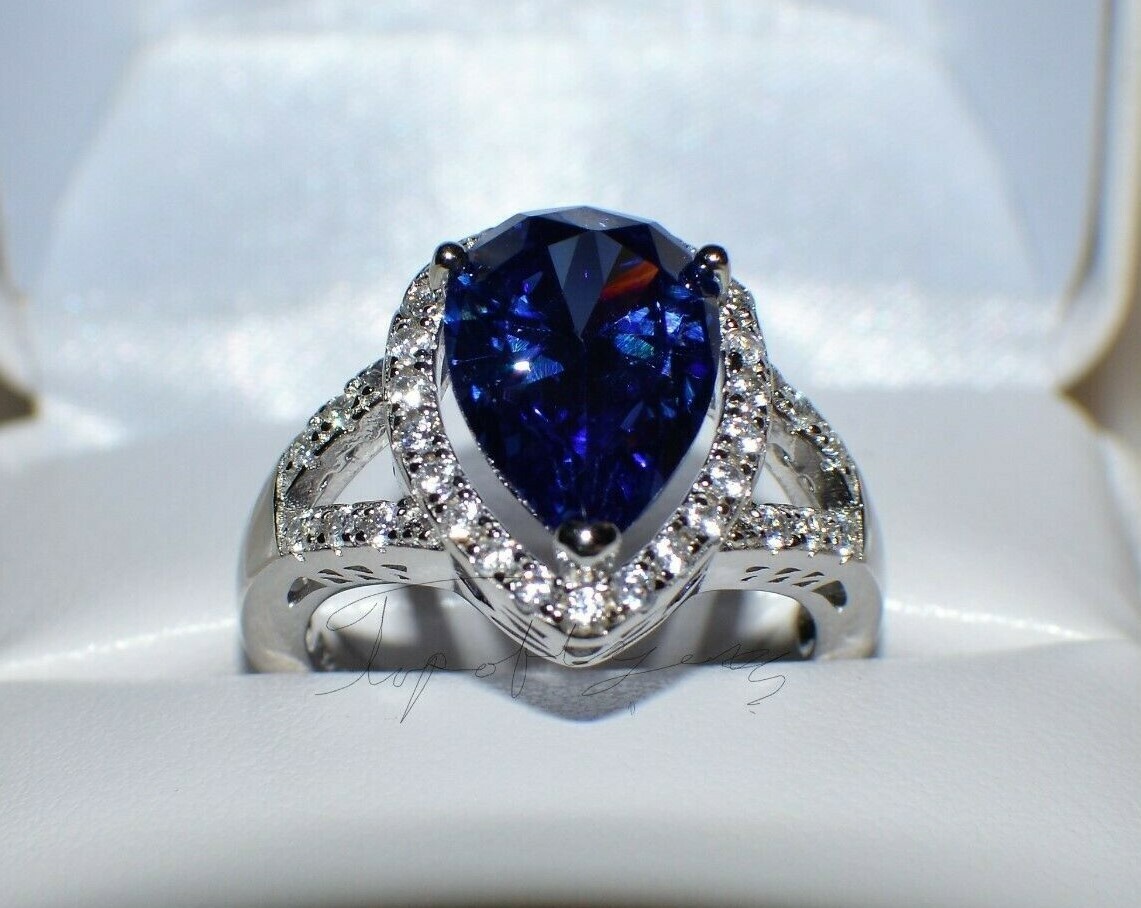 ct PREMIUM AAA TANZANITE 36 DIAMONDS WEDDING GYPSY 14K