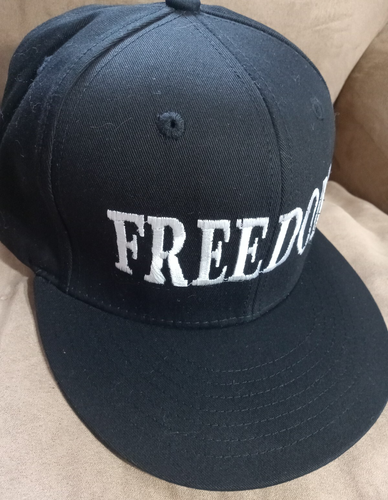 Freedom Snapback Hat Black EMBROIDERED COOL 100% Cotton NICE Sturdy - Picture 2 of 10