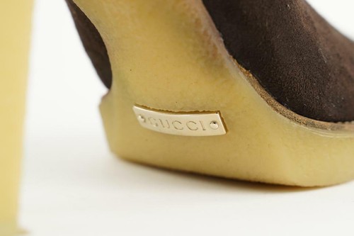 Gucci Size 9.5 Brown Suede GG Merino Boots 465ggs33 - 第 5/12 張圖片