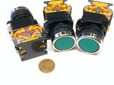 3 Pieces Green Latching push button switch 22mm normally open closed n/o n/c C32