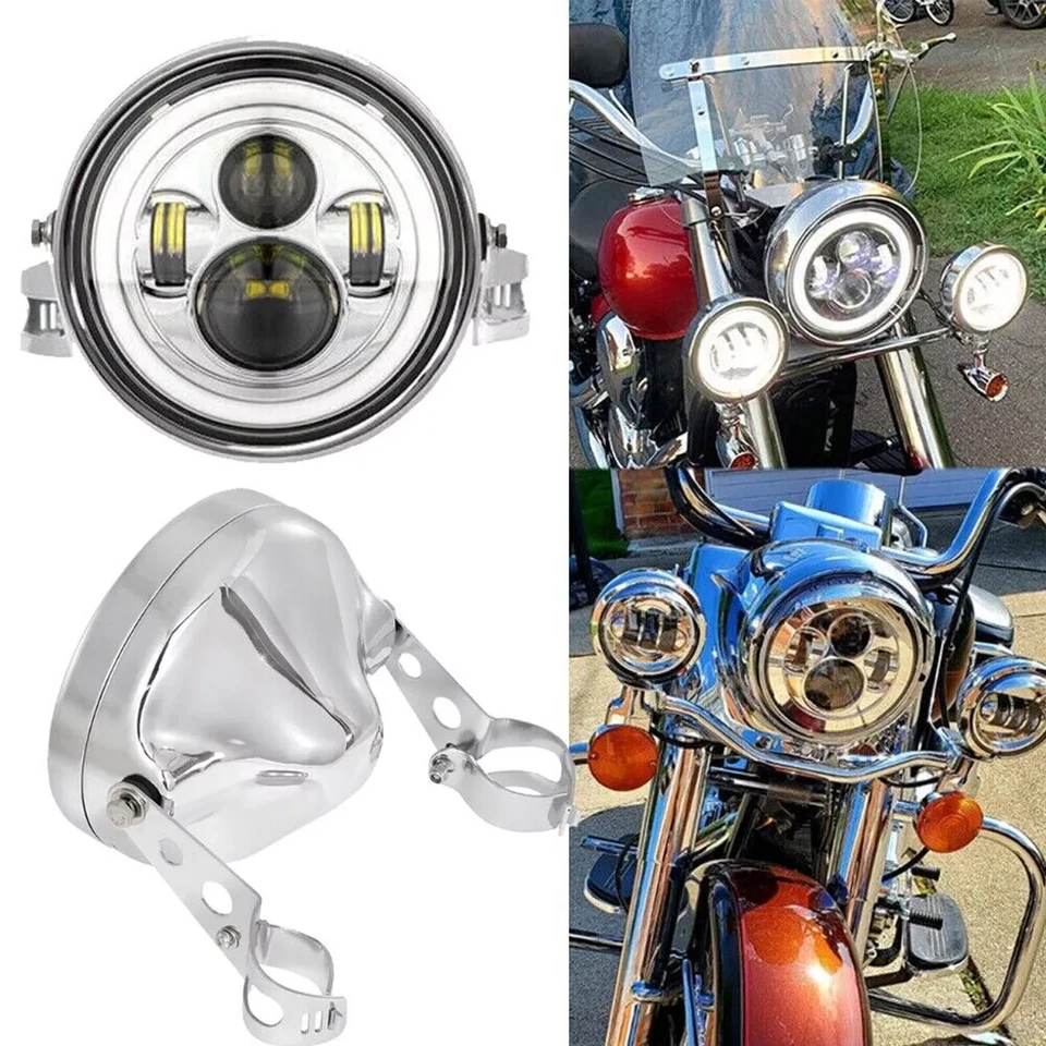 Faro LED de 7" con cubo de carcasa para Honda VTX/Shadow/Valkyrie 1975-2015 Foto 4 de 4