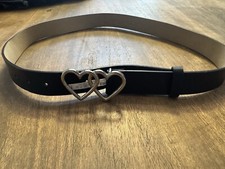 Girls Black Belt With 2 Hearts