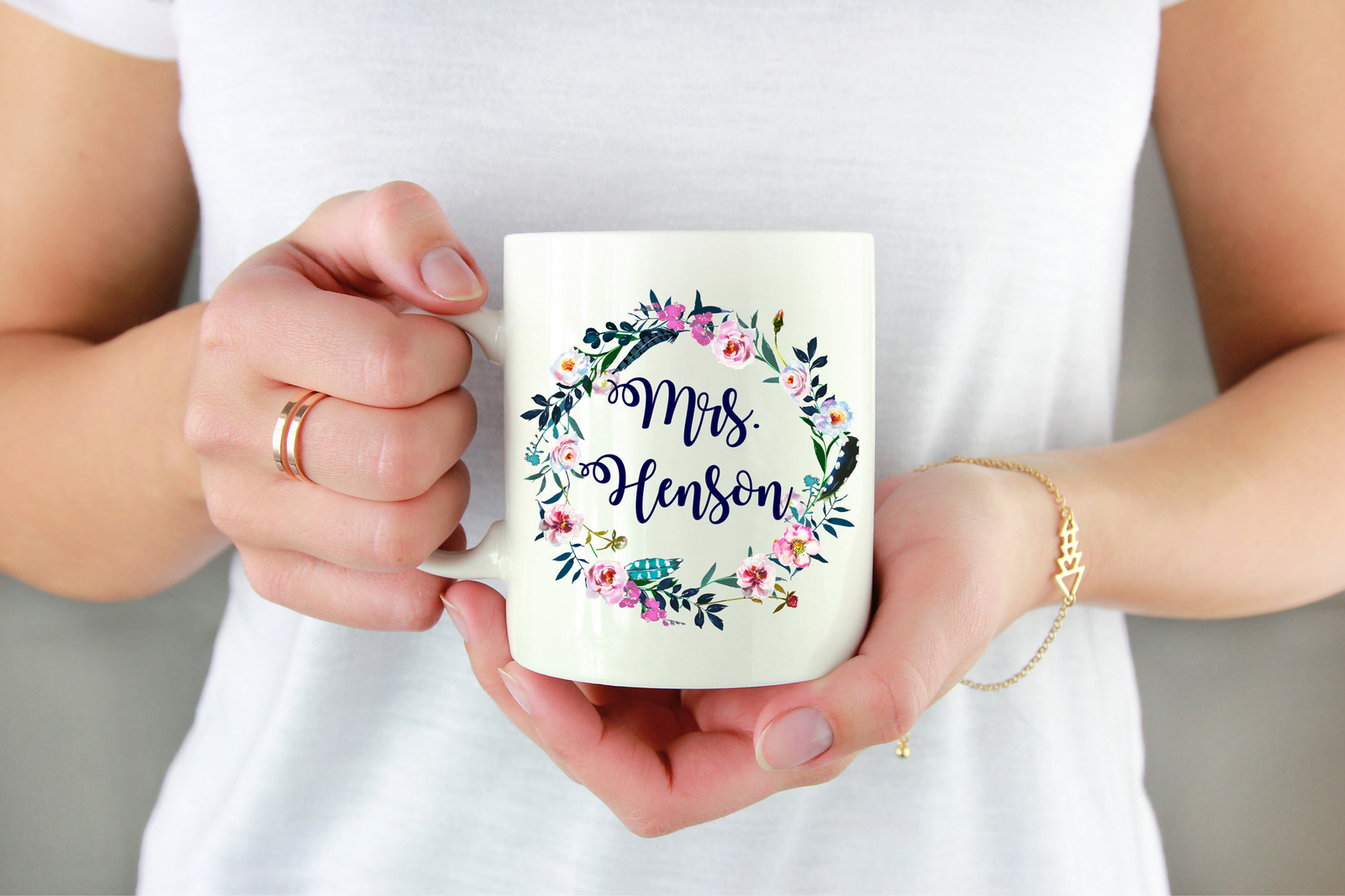 Floral Bride Mug Bride Mug With Flowers Custom Bride Mug Personalized Bride Mug