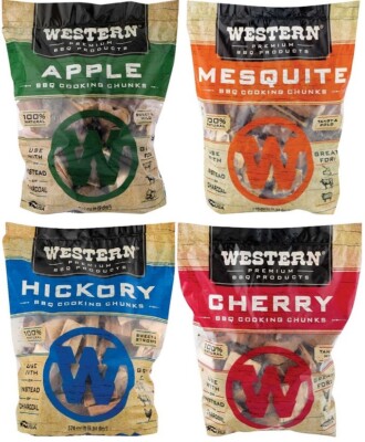 Variety Pack Western Mesquite Apple Hickory Cherry Smoking Chunks - 4 Bags
