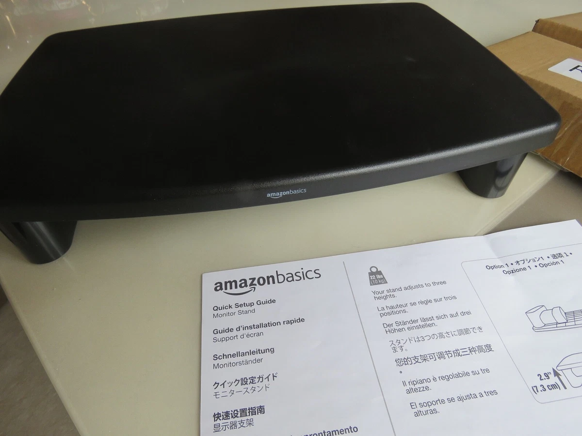 Amazon Basics Adjustable Computer Monitor Riser Desk Stand OPEN