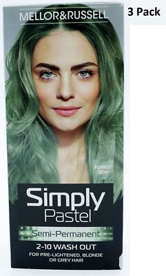 3 x Mellor & Russell Simply Pastel Semipermanente Haarfarbe - Forest Dew