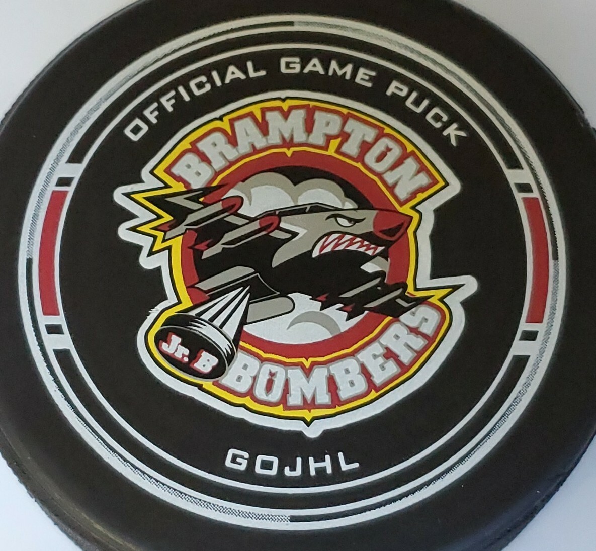 BRAMPTON BOMBERS GOJHL OFFICIAL GAME PUCK made in 🇨🇦 RARE MCDONALD'S  SPONSOR | eBay