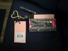Juicy Couture Word On The Street Card Case  Juicy Couture Lanyard Black 