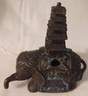 New ListingRare Vintage Chinese Bronze Elephant Incense Burner 4”