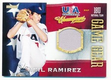 NEIL RAMIREZ 2013 PANINI USA BASEBALL CHAMPIONS GAME GEAR #62 JERSEY PATCH MINT