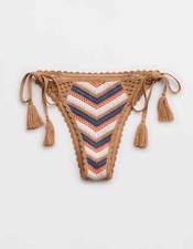 Aerie Crochet Bikini String Tie Swim Bottoms Toasty Size Small