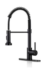Black Kitchen Faucet with Pull Down Sprayer Commercial Single Handle Sink Faucet