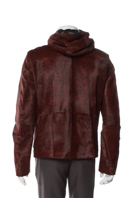 ジャケット・アウター AW2013 EMPORIO ARMANI Goat Fur Jacket Emporio Armani Mens Red Goat Fur / Leather Fall Jacket 48 Md