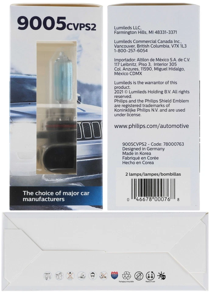 Philips Crystal Vision Platinum 9005 65W Two Bulbs Head Light Hi Beam Upgrade - Image 4 of 4