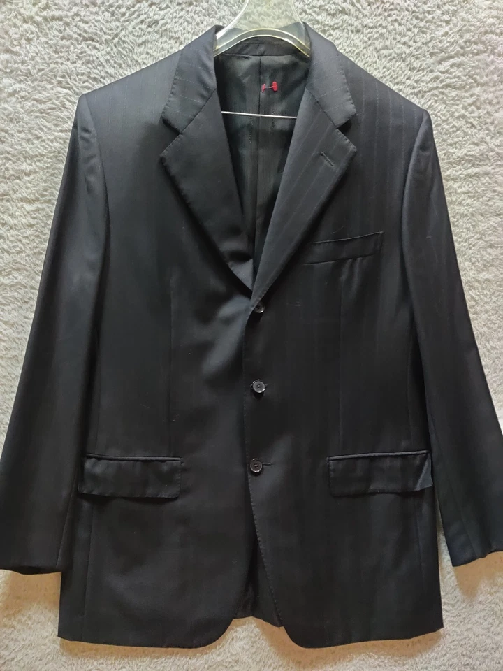 Chaqueta Blazer D'Avendza Roma A Medida a Mano %100 Lana Para Hombre Negra Talla 52L Foto 3 de 4
