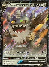 Galarian Perrserker V Ultra Rare - 129/196 - Lost Origin Pokemon 2022