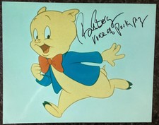 Bob Bergen autograph Porky Pig photo with COA