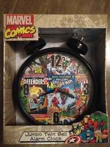BRAND NEW! MARVEL COMICS JUMBO TWIN BELL ALARM CLOCK!