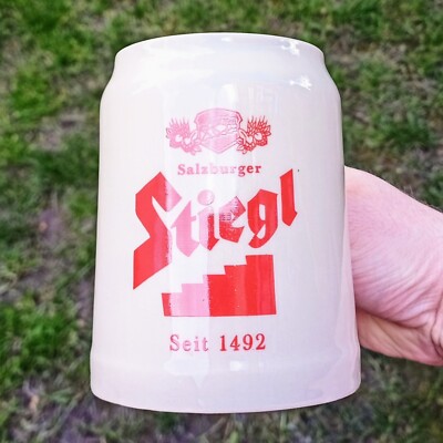 1 x NEW Stiegl Salzburger 0.5 Liter Beer Clay Stoneware Ceramic Glass Stein Mug
