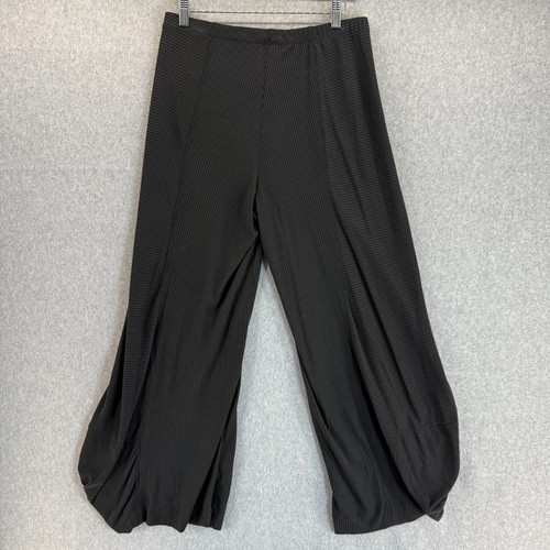 Alembika Size 2 Womens US 8 / 10 Black Stripe Wide Flowy Leg Pants Stretch NWT - Picture 8 of 15