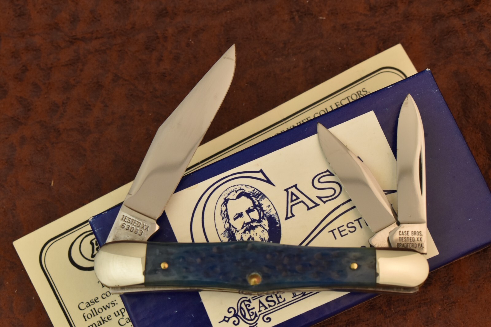 CASE CLASSIC XX USA BLUE BONE WHITTLER KNIFE 1993 63083 1/168 RARE NICE