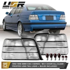 ALL CLEAR OE Style Euro Tail Light Pair For 92-99 BMW 3 Series E36 4D Sedan