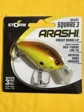 Storm Arashi Silent Square 3    2 1/8”1/2oz 3’ Depth  Hot Chartreuse Shad