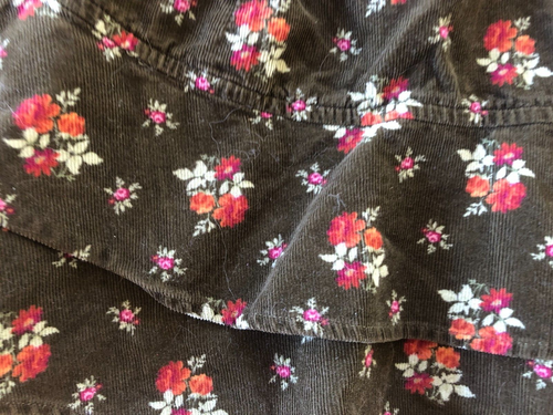 Gymboree Skirt for Girls Size 3 Brown Corduroy Layered Flowers Snap - Picture 3 of 3
