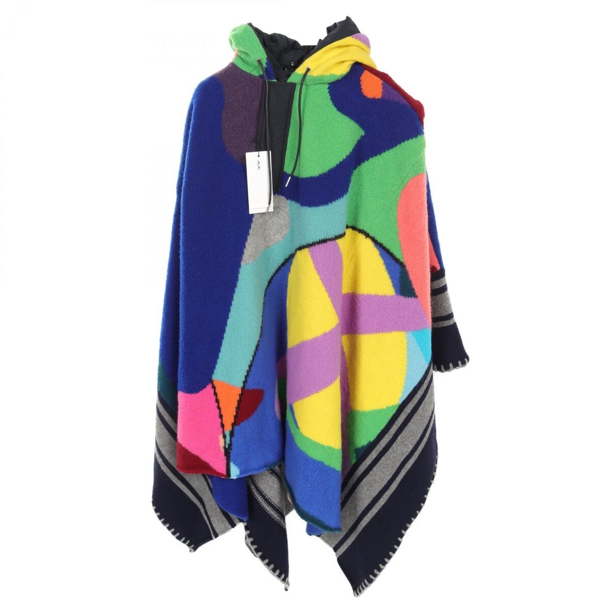 Sacai KAWS jacquard knitwear poncho #1 21-02577M wool Blue Sacai KAWS jacquard knitwear poncho #1 21-02577M wool Blue