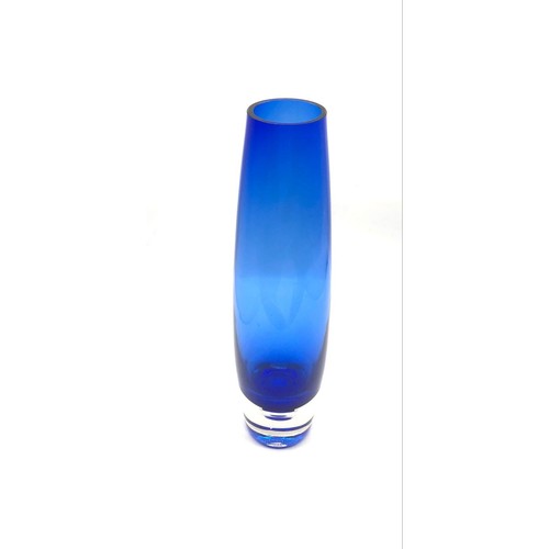 Gorgeous Very Tall Krosno (?) Poland Cobalt Straight Heavy Glass Vase - Picture 7 of 9