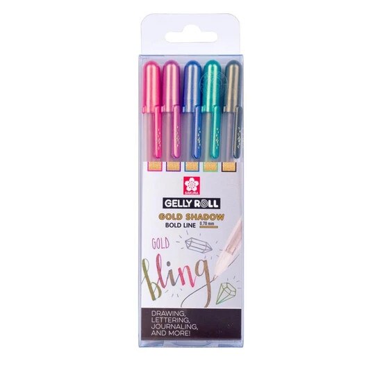 GELLY ROLL GOLD SHADOW BOLD LINE 0.70MM SET OF 5