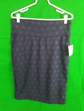 LULAROE Azure Skirt Size Large LIMITED EDITION A-line Skirt Blue Gold Dots NWT