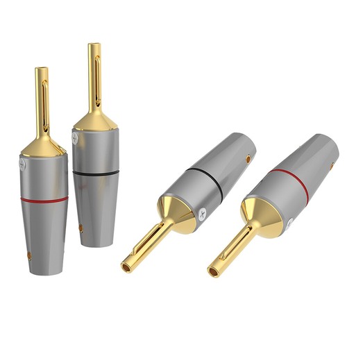 Pair 99.998% Pure Copper 4N Banana Connectors HiFi Audio Plug Cable Adapters DIY - Picture 16 of 28