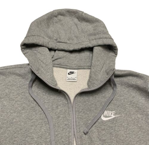 Nike Men’s Size Medium Gray Hoodie Sweater Full Zip Pockets - Picture 4 of 14
