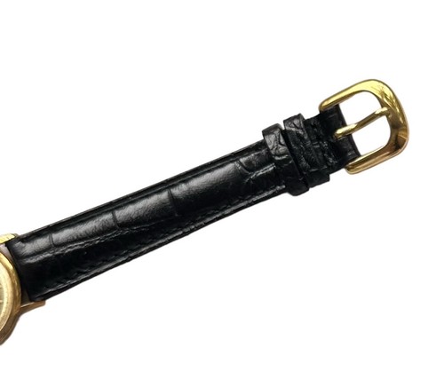 Vicence Vintage 14K Gold Crocodile Embossed Black Leather Band Milor Italy Watch - Picture 8 of 12