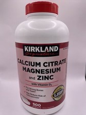 Kirkland Calcium Citrate 500 mg Magnesium and Zinc Vitamin D3 500 Tablets