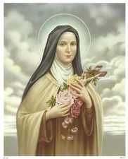 Catholic Print Picture St. Therese of Lisieux Little Flower 8x10" ready to frame