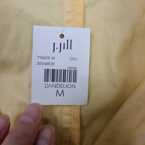 Chaqueta para mujer J. JILL talla M amarilla con cremallera manga larga cintura ceñida cuello falso - Imagen 5 de 11