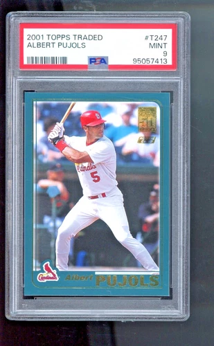 ALBERT PUJOLS 2001 Topps Traded & Rookies #T247 PSA 9 MINT Rookie RC Cardinals