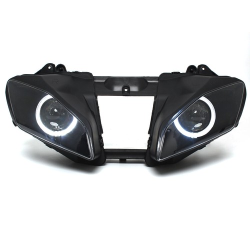 Front Headlight Assembly HID Projector White Angel Eye For Yamaha YZF R6 2008-15 - Picture 2 of 23