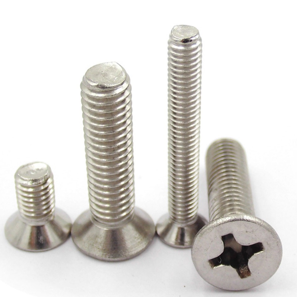 M5 x 0.80 x 12 MM Coarse Thread DIN 965 Machine Screw Phillips Flat Head Stainless Steel 18-8 Black Oxide