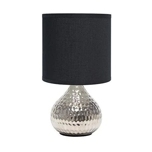 Silver hammered lamp deals