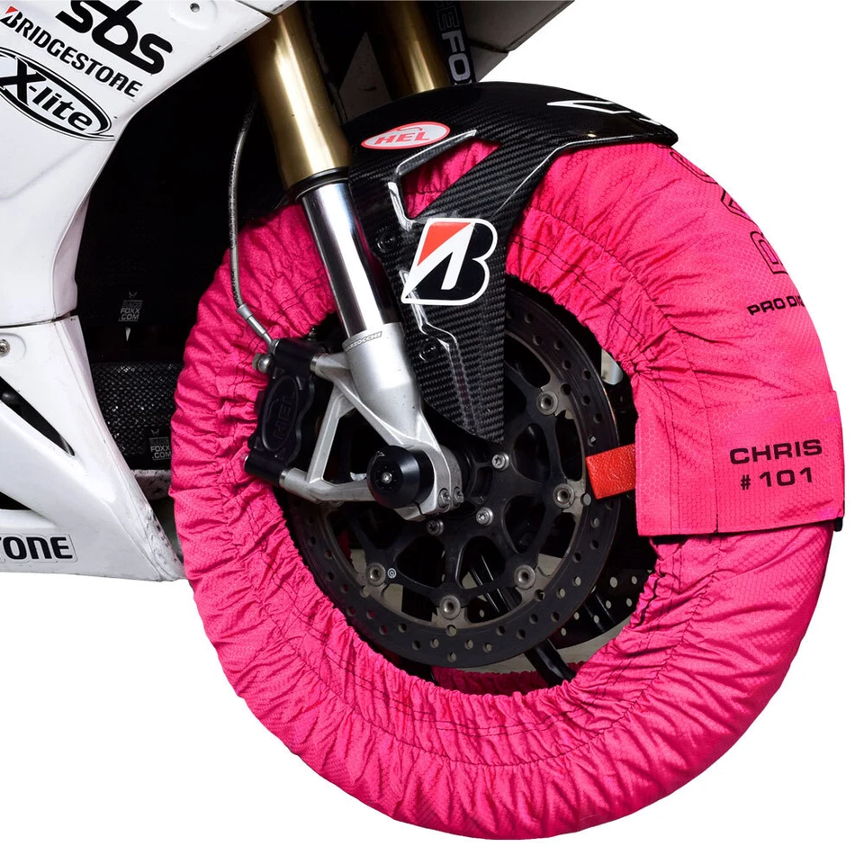 PRO DIGITAL bis 99°C SUPERBIKE Reifenwärmer, pink, mit Druck - Bild 3 von 4