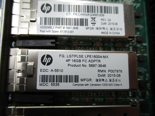 HP H6Z00A LPE16004-MX 4 PUERTOS 16 GB PCIe HBA 5697-3646 817913-001 3 PAR 8000 - Imagen 3 de 5
